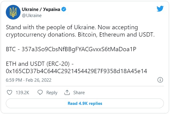 پذیرش بیت کوین توسط دولت اوکراین