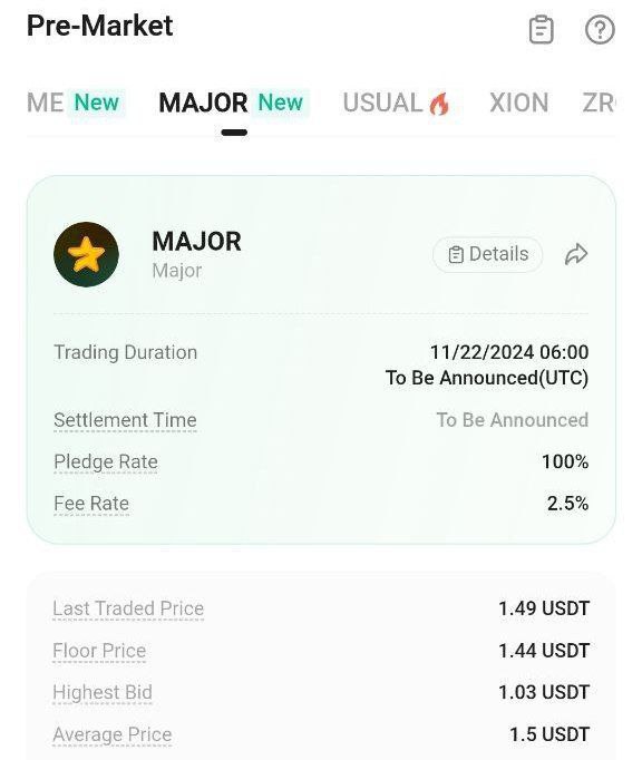 قیمت پیش از عرضه ایردراپ میجر (Major)